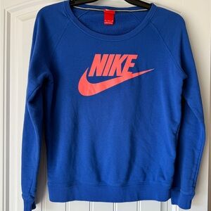 Nike Blue Crewneck Sweatshirt with Red Logo Tag Sz Med